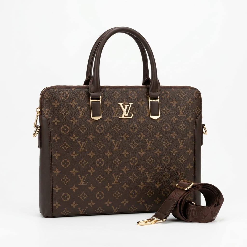 Louis Vuitton-inspired Monogram Business Laptop Bag